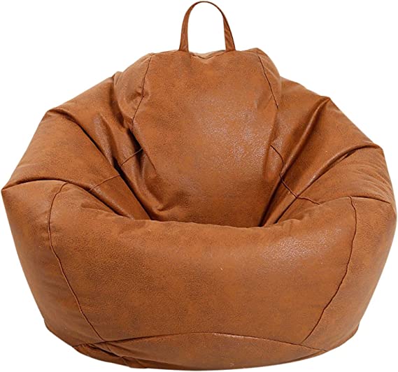 Leather brown bean bag chair

